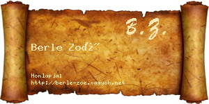 Berle Zoé névjegykártya
